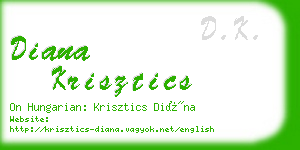 diana krisztics business card